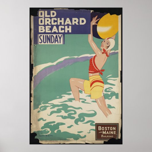 Poster Vintage voyage de Boston et Imprimés rétros (Devant)