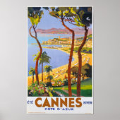 Poster Vintage voyage de Cannes (Devant)