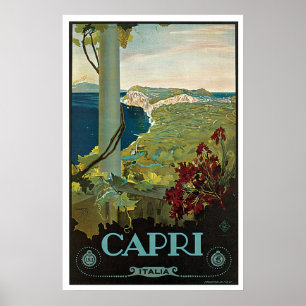 Poster Vintage voyage de Capri Italie Italie