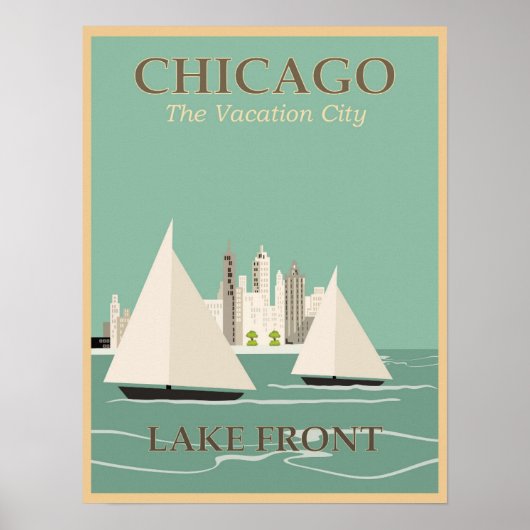 Poster Vintage voyage de Chicago (Devant)
