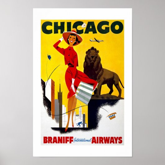 Poster Vintage voyage de Chicago (Devant)
