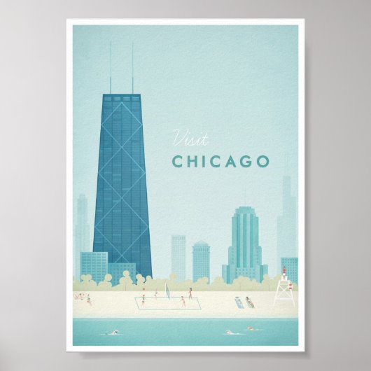 Poster Vintage voyage de Chicago (Devant)