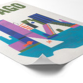 Poster Vintage voyage de Chicago (Coin)