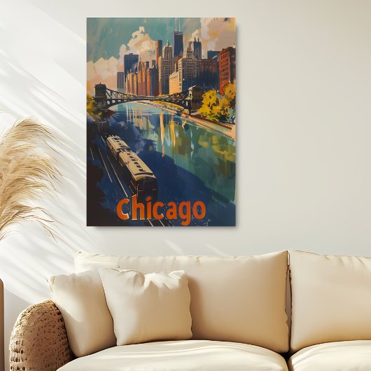 Poster Vintage voyage de Chicago