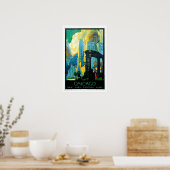 Poster Vintage voyage de Chicago Illinois (Cuisine)