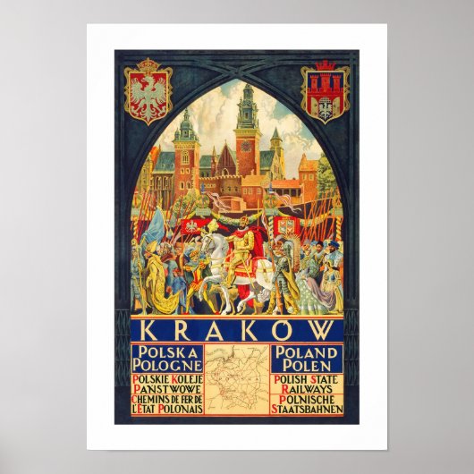 Poster Vintage voyage de Cracovie (Devant)