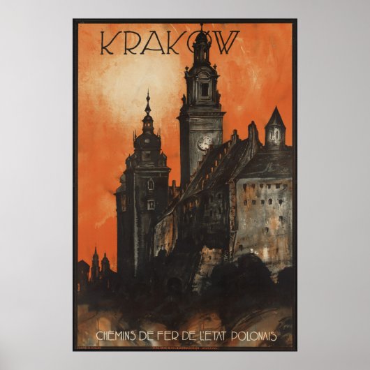Poster Vintage voyage de Cracovie et imprimés rétr (Devant)