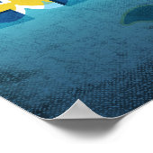 Poster Vintage voyage de dauphins Miramar Florida (Coin)