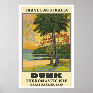 Poster Vintage voyage de Dunk Island, Australie