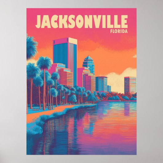 Poster Vintage voyage de Jacksonville Florida (Devant)