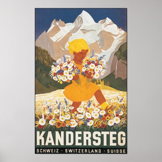 Poster Vintage voyage de Kandersteg Suisse (Devant)