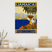 Poster Vintage voyage de la mer des Caraïbes (Cuisine)