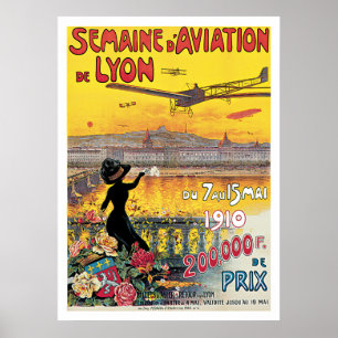 Poster Vintage voyage de la Semaine d'Aviation de