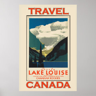 Poster Vintage voyage de Lake Louise Canada