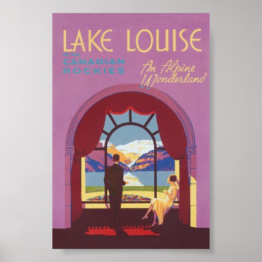 Poster Vintage voyage de Lake Louise Canada (Devant)