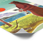 Poster Vintage voyage de l'Alaska avec ours (Coin)