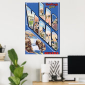 Poster Vintage voyage de Las Vegas (Bureau à domicile)