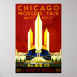 Poster Vintage voyage de l'Exposition universelle de
