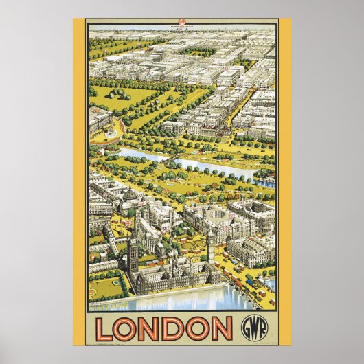 Poster Vintage voyage de Londres (Devant)