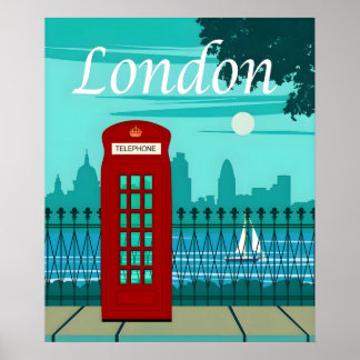 Poster Vintage voyage de Londres