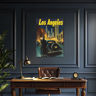 Poster Vintage voyage de Los Angeles