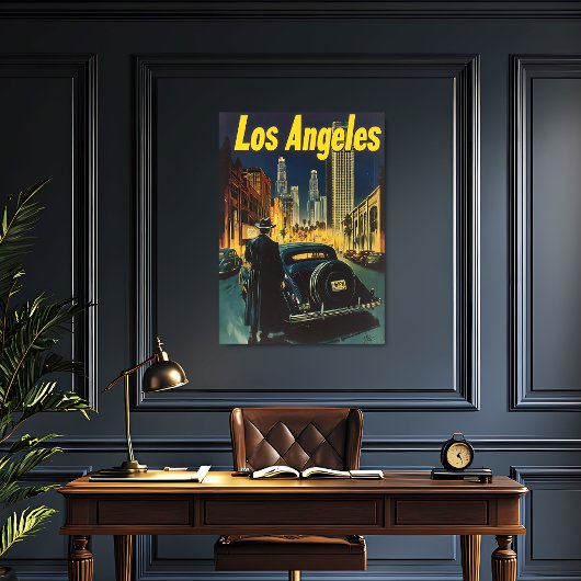 Poster Vintage voyage de Los Angeles