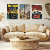 Poster Vintage voyage de Los Angeles