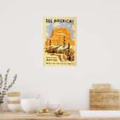 Poster Vintage voyage de Montana America (Cuisine)