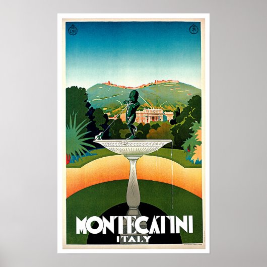 Poster Vintage voyage de Montecatini Toscane Italie (Devant)