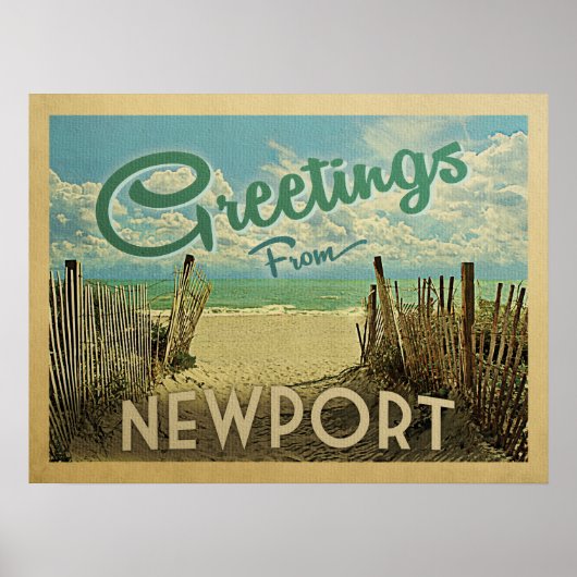 Poster Vintage voyage de Newport Beach (Devant)