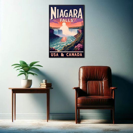 Poster Vintage voyage de Niagara Falls