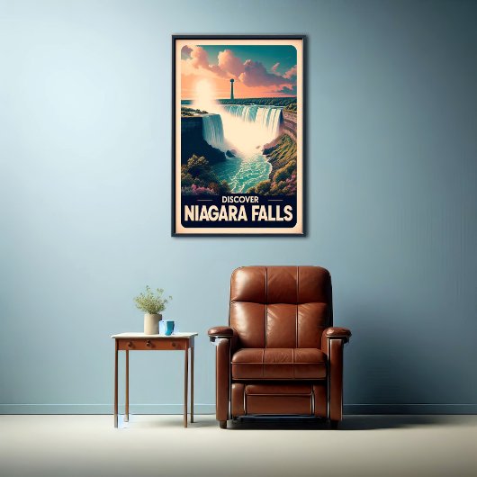 Poster Vintage voyage de Niagara Falls