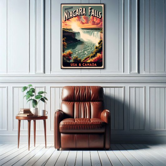 Poster Vintage voyage de Niagara Falls