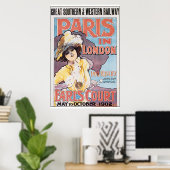 Poster Vintage voyage de Paris à Londres (Bureau à domicile)