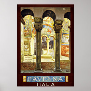 Poster Vintage voyage de Ravenne Italie