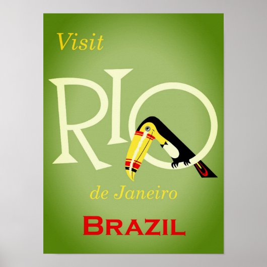 Poster Vintage voyage de Rio de Janeiro Brésil (Devant)