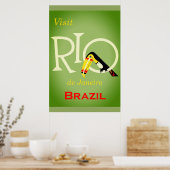 Poster Vintage voyage de Rio de Janeiro Brésil (Cuisine)