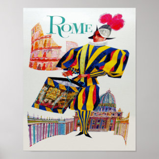 Poster Vintage voyage de Rome