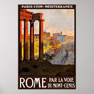 Poster Vintage voyage de Rome Italie