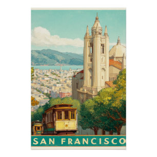 Poster Vintage voyage de San Francisco