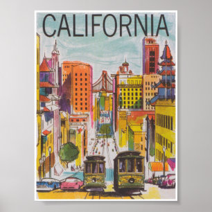 Poster Vintage voyage de San Francisco Californie