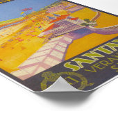 Poster Vintage voyage de Santander Espagne (Coin)