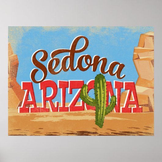 Poster Vintage voyage de Sedona Arizona (Devant)