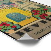 Poster Vintage voyage de Séville Espagne (Coin)