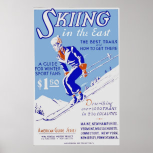 Poster Vintage voyage de ski et imprimés rétros