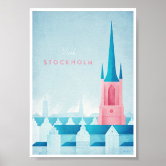 Poster Vintage voyage de Stockholm