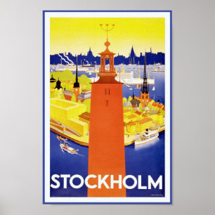 Poster Vintage voyage de Stockholm