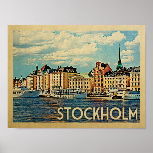 Poster Vintage voyage de Stockholm (Devant)