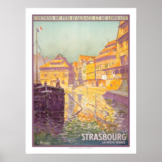 Poster Vintage voyage de Strasbourg (Devant)