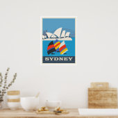 Poster Vintage voyage de Sydney, Australie (Cuisine)